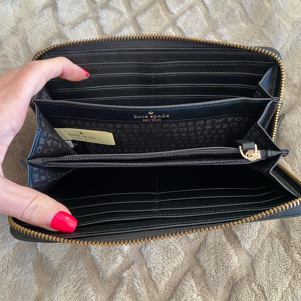 Kate Spade Black Lena Large Continental Wallet - Picture 4 of 5